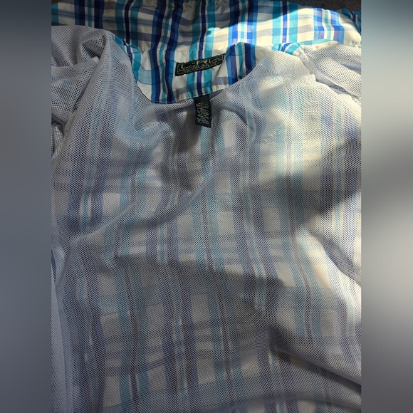 RALPH LAUREN- L-RL Active Blue and White Plaid Windbreaker Jacket. Size Large - Picture 14 of 16